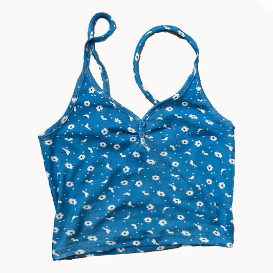 Blue Top – Bold Summer Flower white background