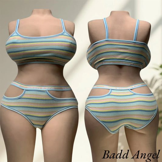 Ensemble 2 pièces rayé pastel – Douceur & Légèreté