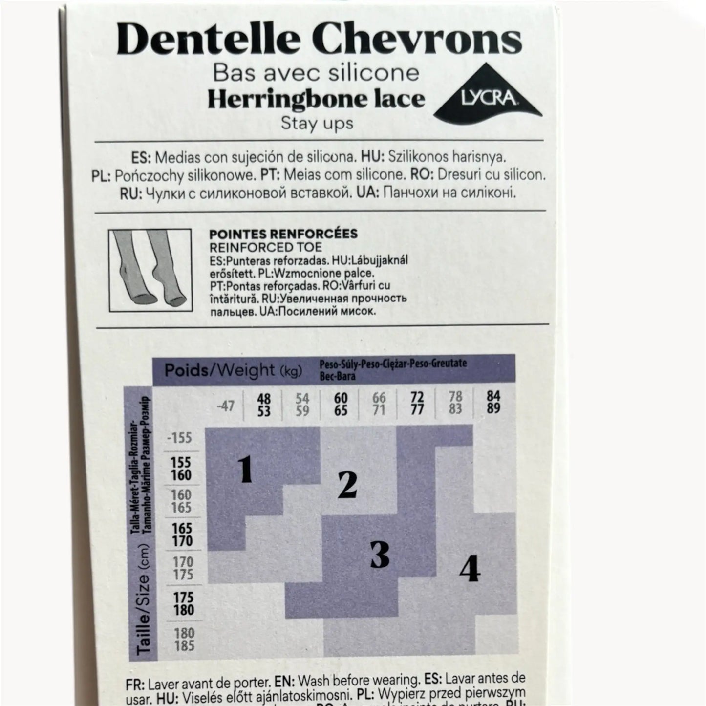 Bas Dentelle Chevrons 40D – Séduction & maintien silicone