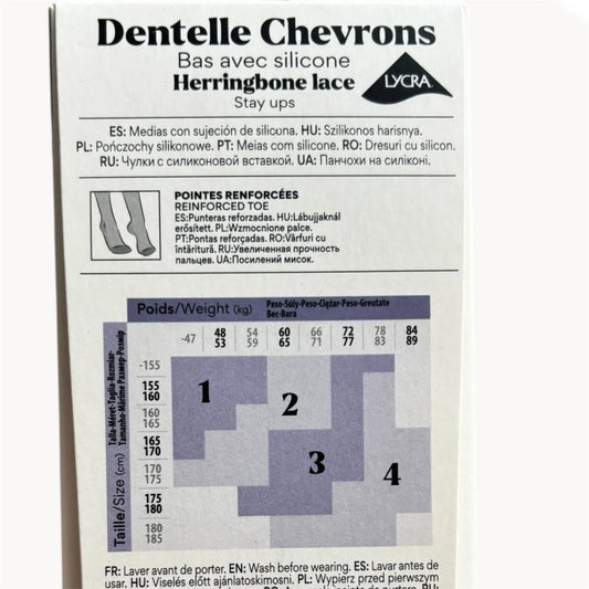 Bas Dentelle Chevrons 40D – Séduction & maintien silicone