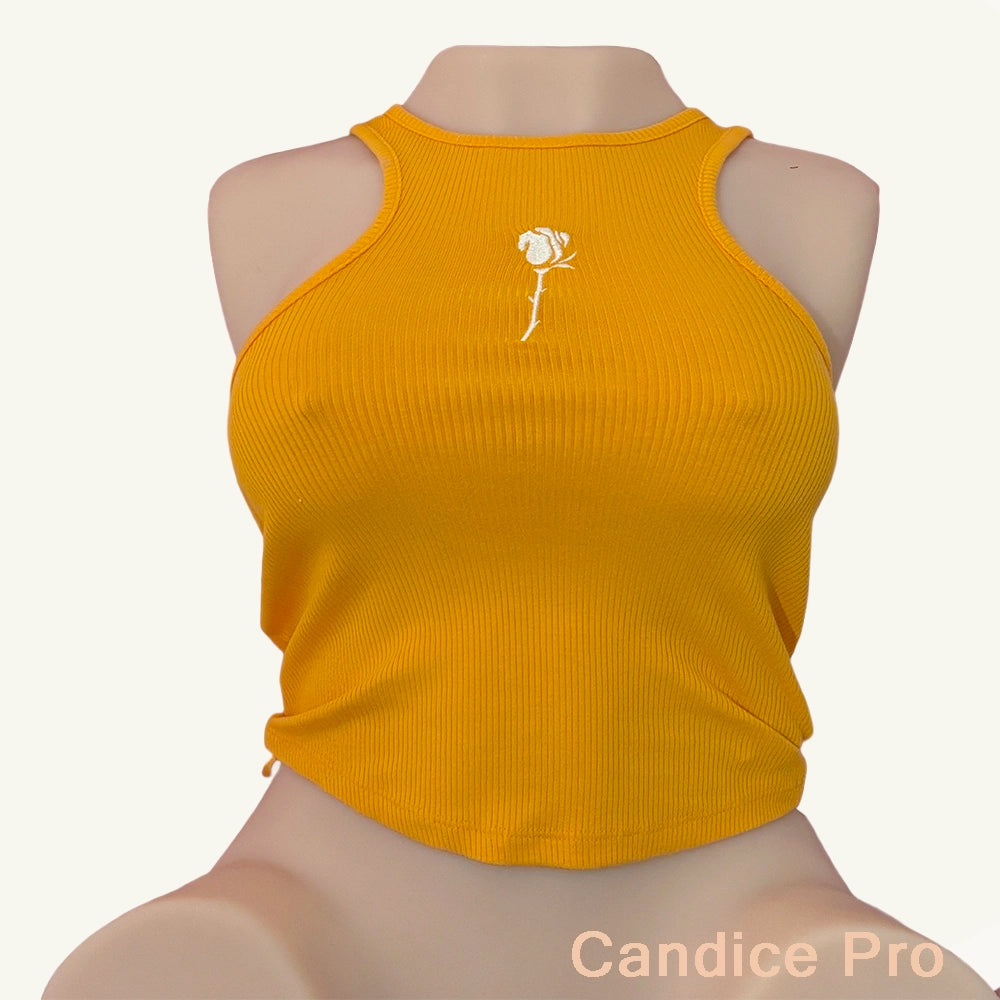 Top Orange à Rose – Charme Estival