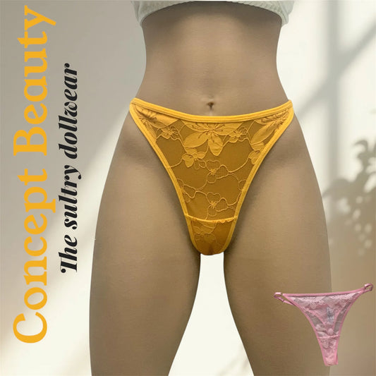 Tanga Sexy en Dentelle Florale – Séduction Naturelle