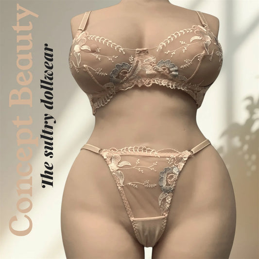 Ensemble Lingerie Brodé – Élégance Sensuelle et Charme Floral