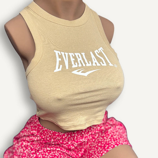 Top Everlast Beige – Coupe Courte, Esprit Sporty