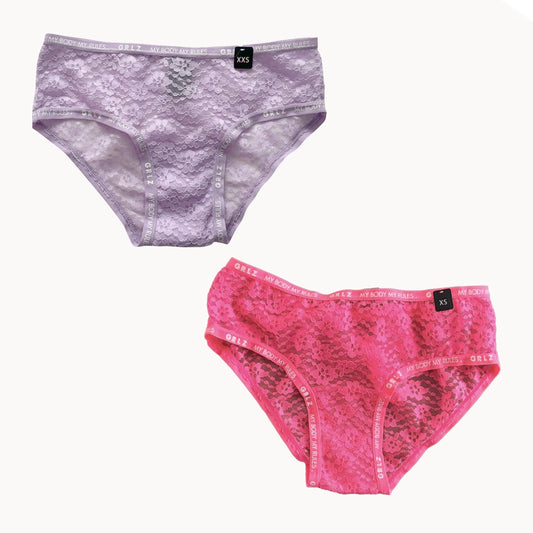 Lilac or pink lace panties Jennyfer - Sensual Liberty white background