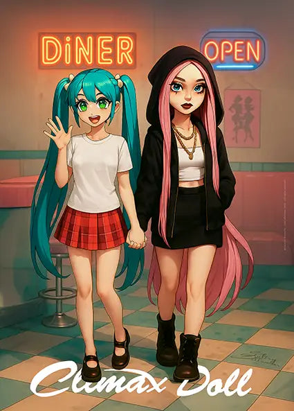 Hilary and Miku in 50's V1 - Poster